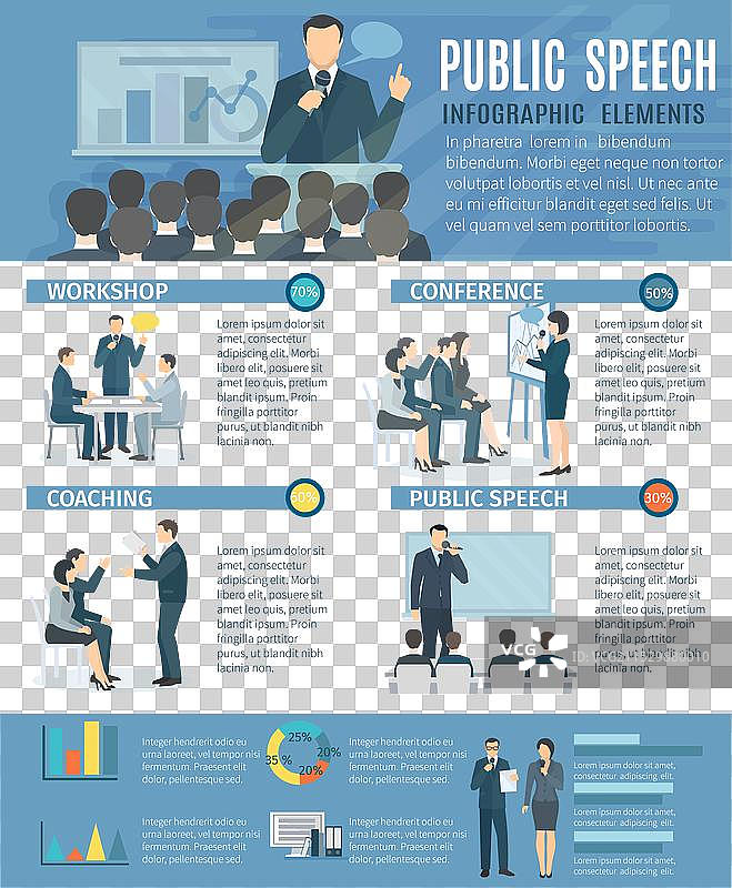 公共演讲信息图表元素扁平海报图片素材