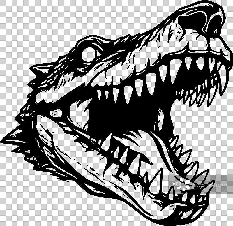 鳄鱼 - 高质量标志 - 适合T恤使用图片素材