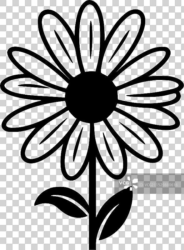 雏菊 - 极简风格的平面logo图片素材