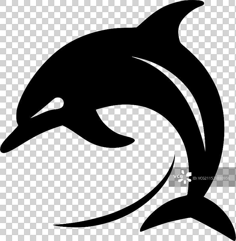 海豚 - 极简和简单的轮廓图片素材