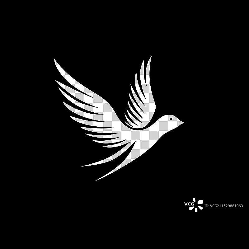 鸽子 - 黑白孤立图标图片素材