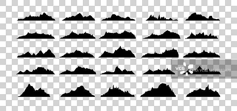 山脊峰轮廓平面风格图片素材