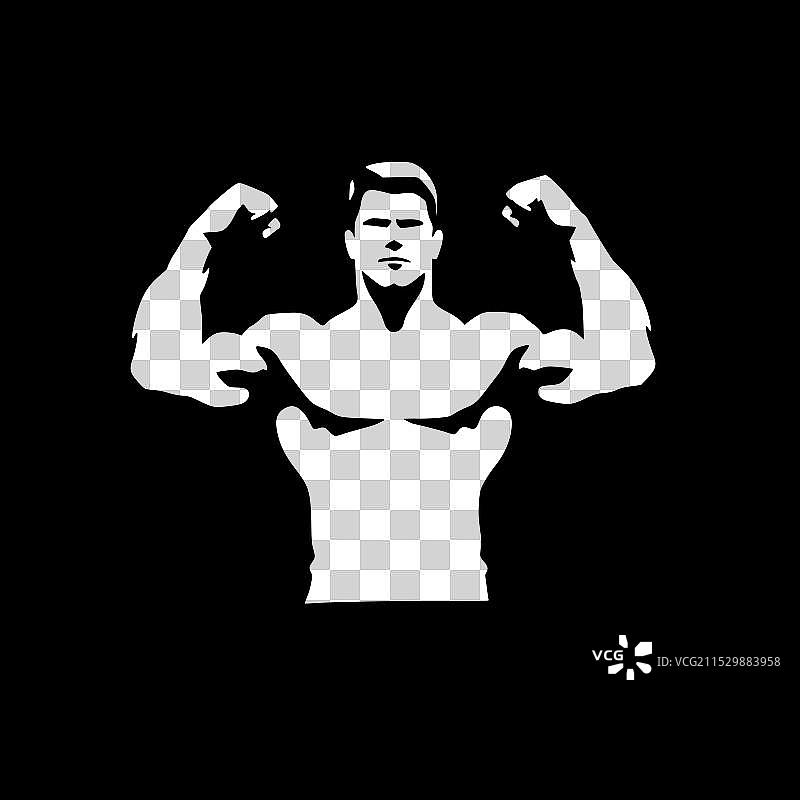 肌肉 - 极简风格的平面标志图片素材