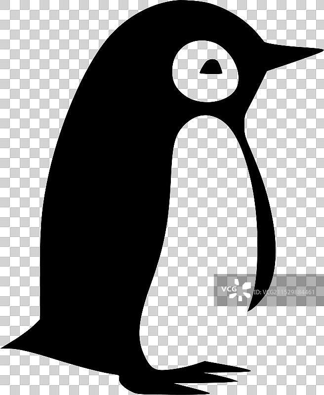 企鹅 - 黑白孤立图标图片素材