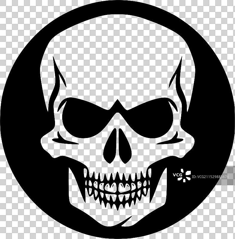 骷髅 - 黑白孤立图标图片素材