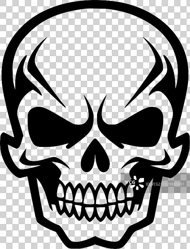 骷髅 - 黑白色图片素材