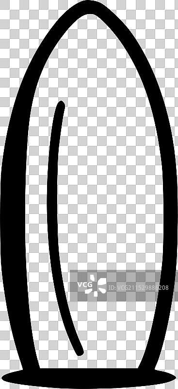 冲浪板 - 极简风格的平面标志图片素材