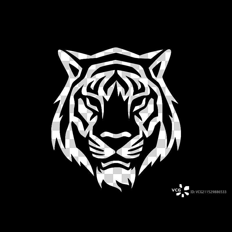 老虎 - 极简和简单的轮廓图片素材