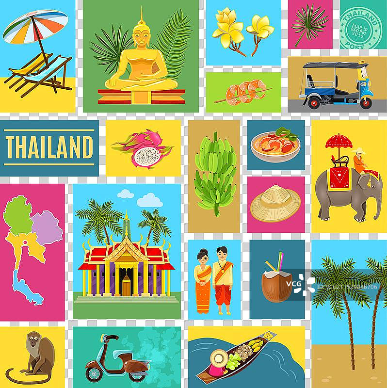 泰国瓷砖海报图片素材