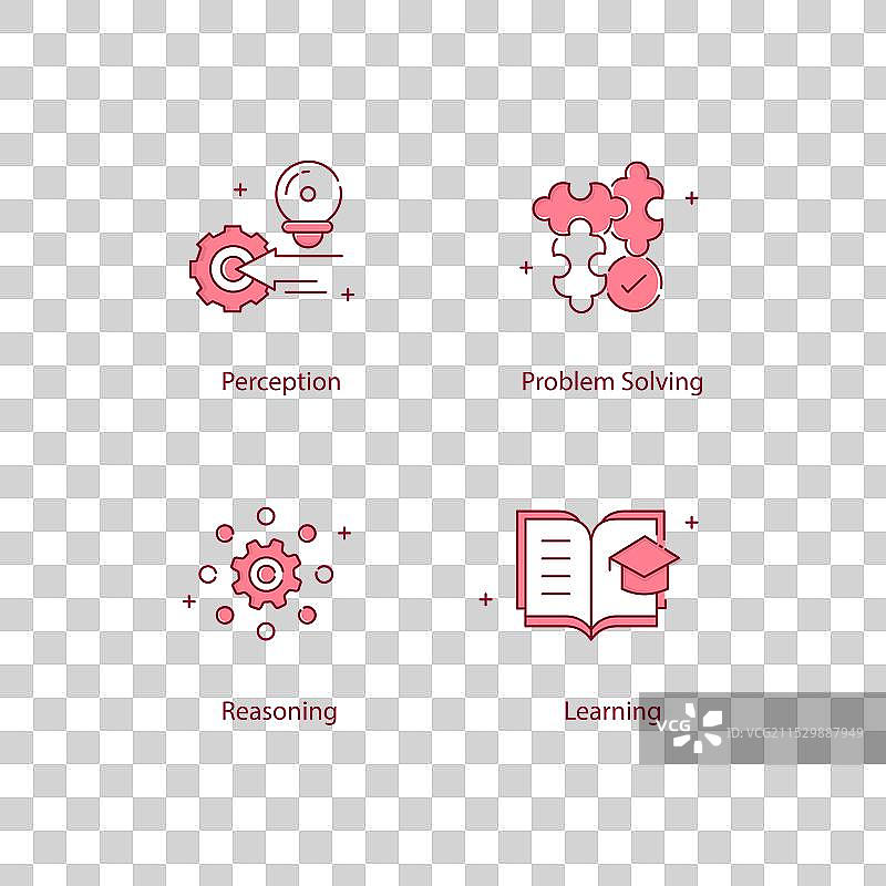 大数据和人工智能元素图标 机器学习图片素材