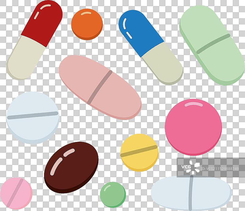 不同的药丸和胶囊图片素材