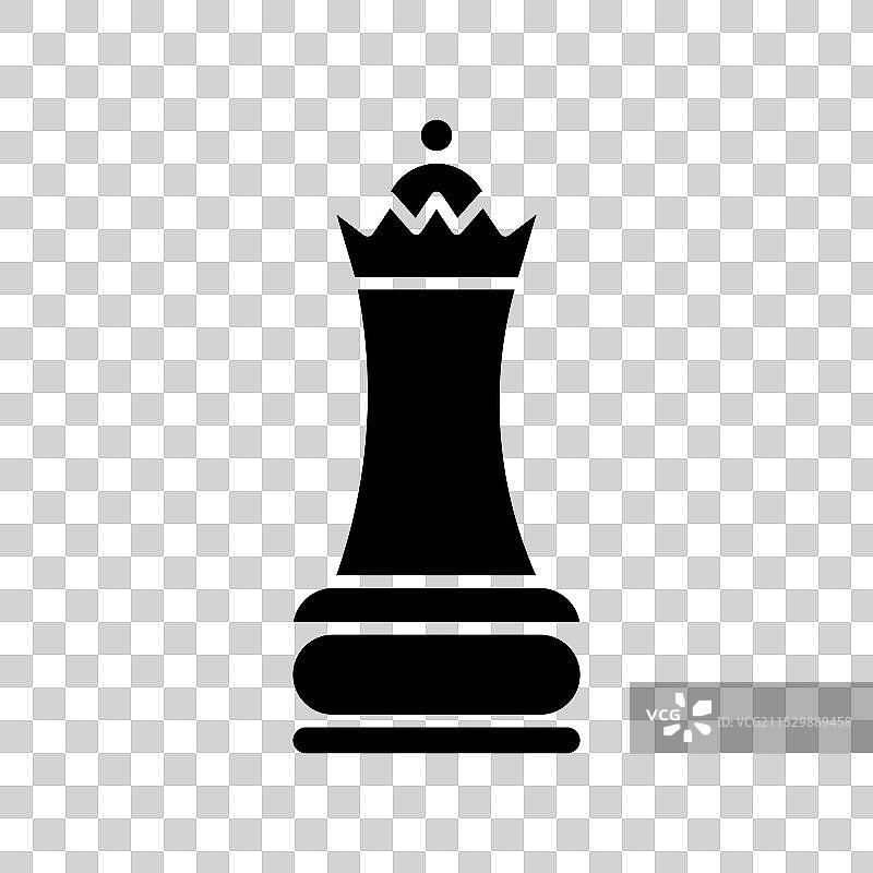 国际象棋女王图标集，象棋王冠棋子符号图片素材