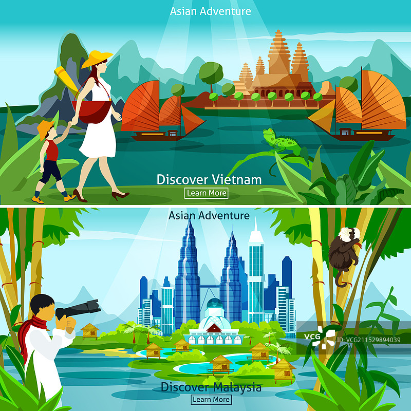 越南和马来西亚的旅行作品图片素材