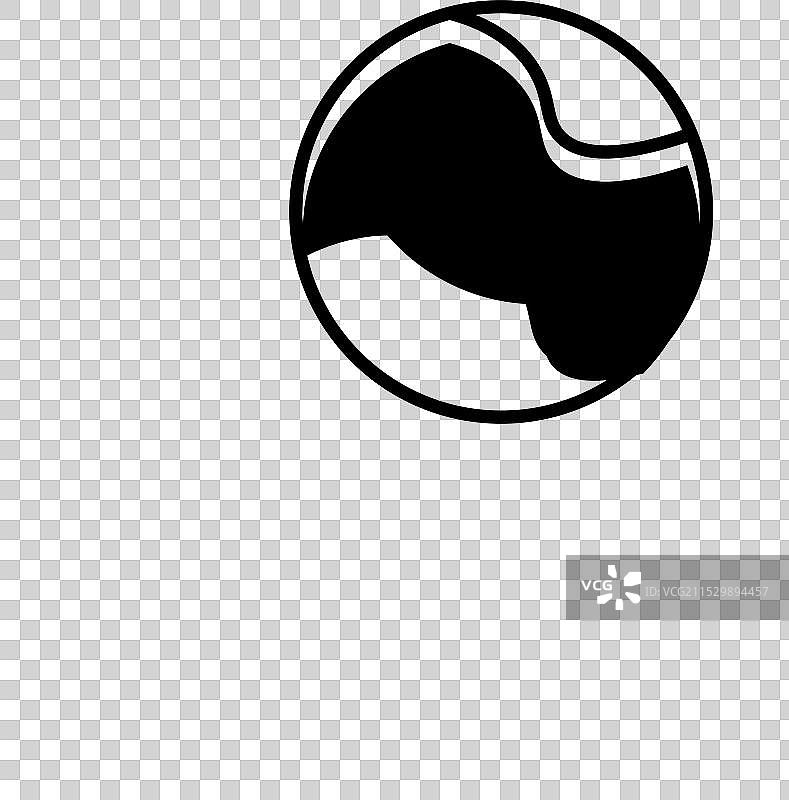 网球图标集，黑色网球运动球符号图片素材