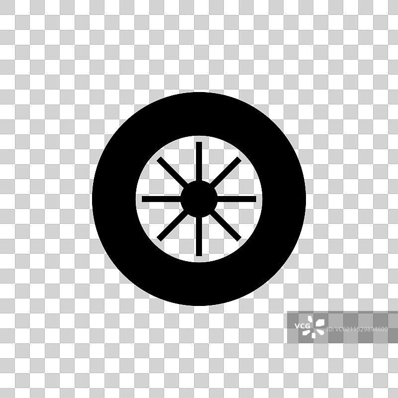 轮胎图标集 汽车轮胎或车轮符号 公交车或图片素材