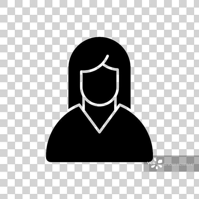 女性头像图标集，女孩面孔符号图片素材