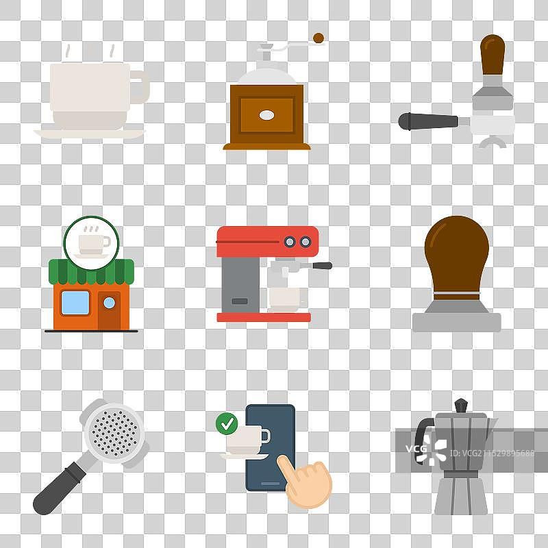 咖啡店图标集图片素材