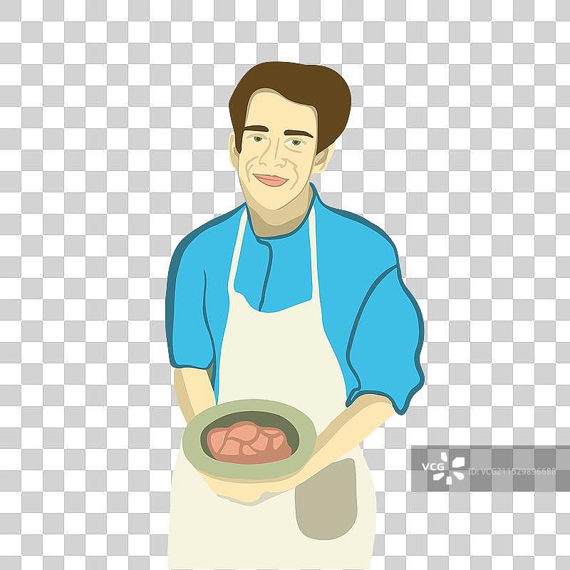 一个年轻人正在烹饪一道菜图片素材