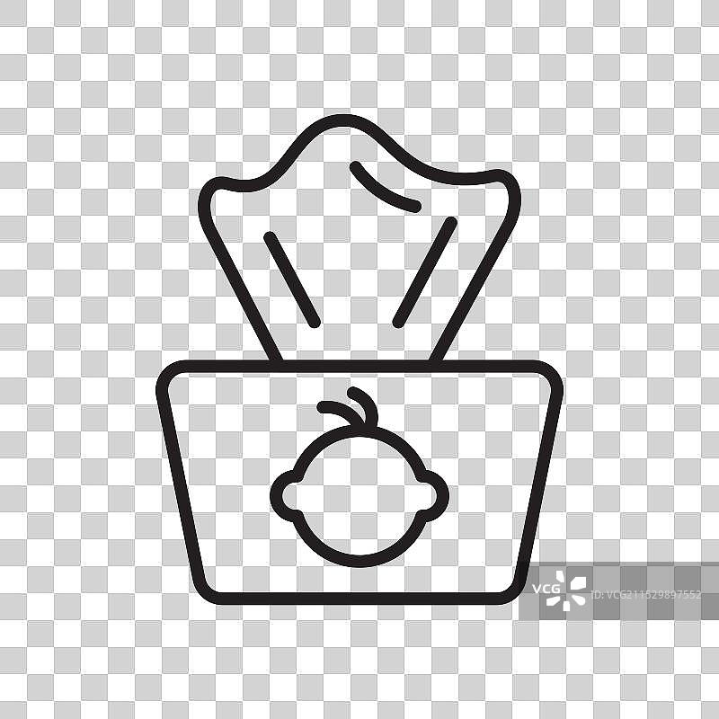 婴儿湿巾线条图标，背景为白色图片素材