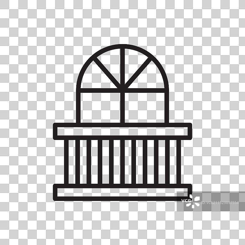 阳台线条图标，背景为白色图片素材