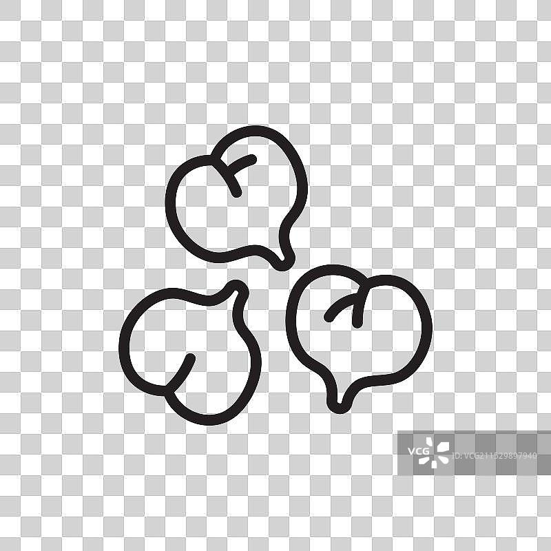 白色背景上的鹰嘴豆鹰嘴豆泥线条图标图片素材