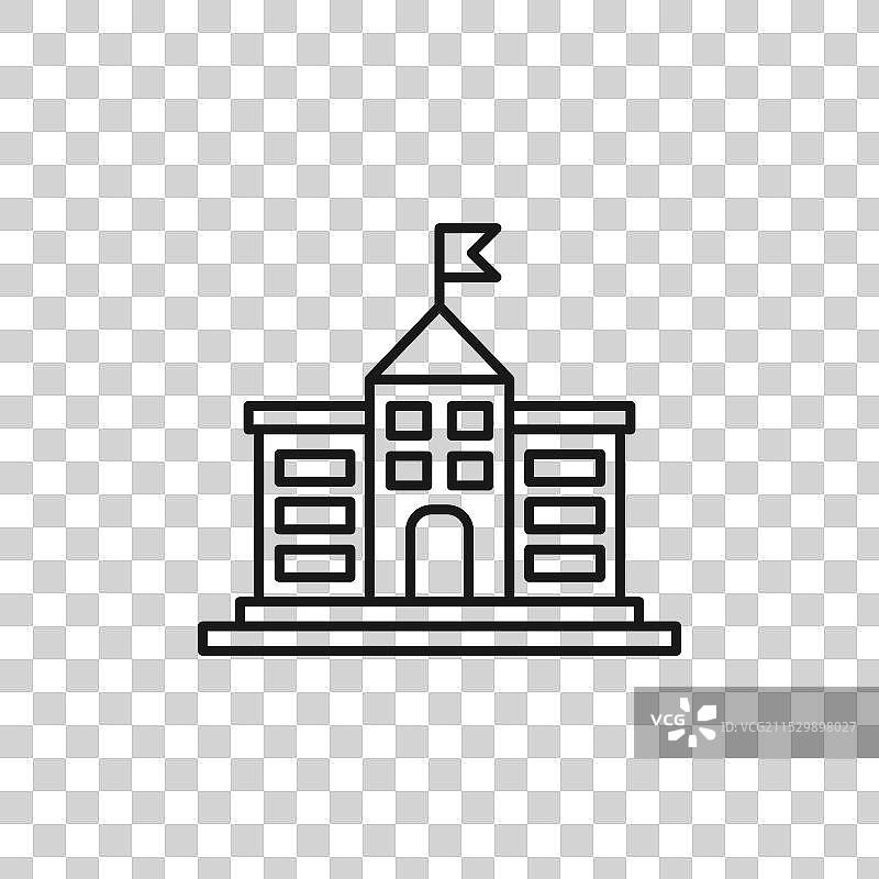 市政厅线条图标，背景为白色图片素材