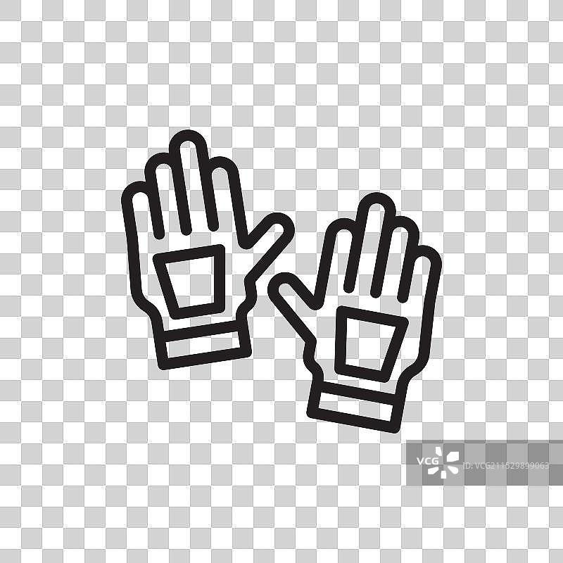 健身手套线条图标，背景为白色图片素材