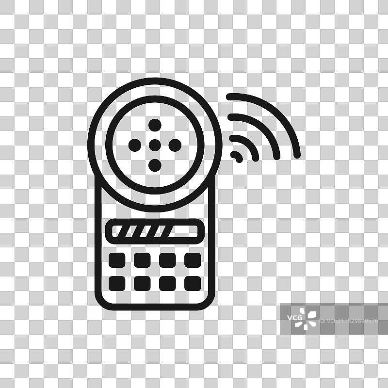 白色背景上的对讲机线条图标图片素材