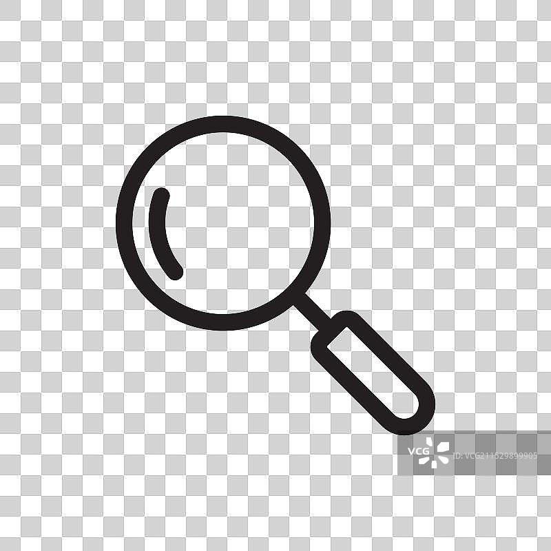 放大镜线条图标，背景为白色图片素材