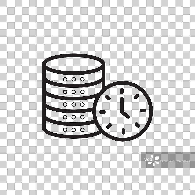 实时数据线条图标，独立于白色背景图片素材