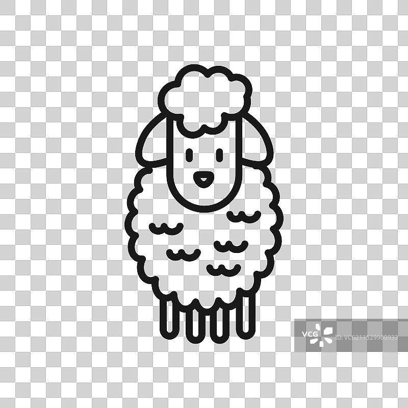 羊的线条图标，背景为白色图片素材
