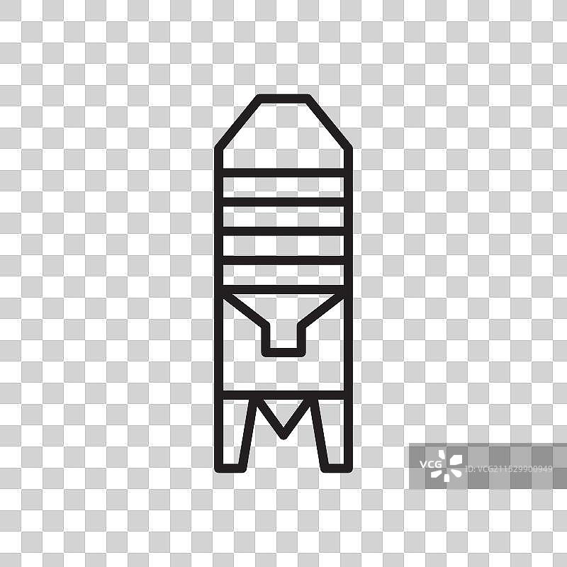 筒仓线条图标，独立于白色背景图片素材