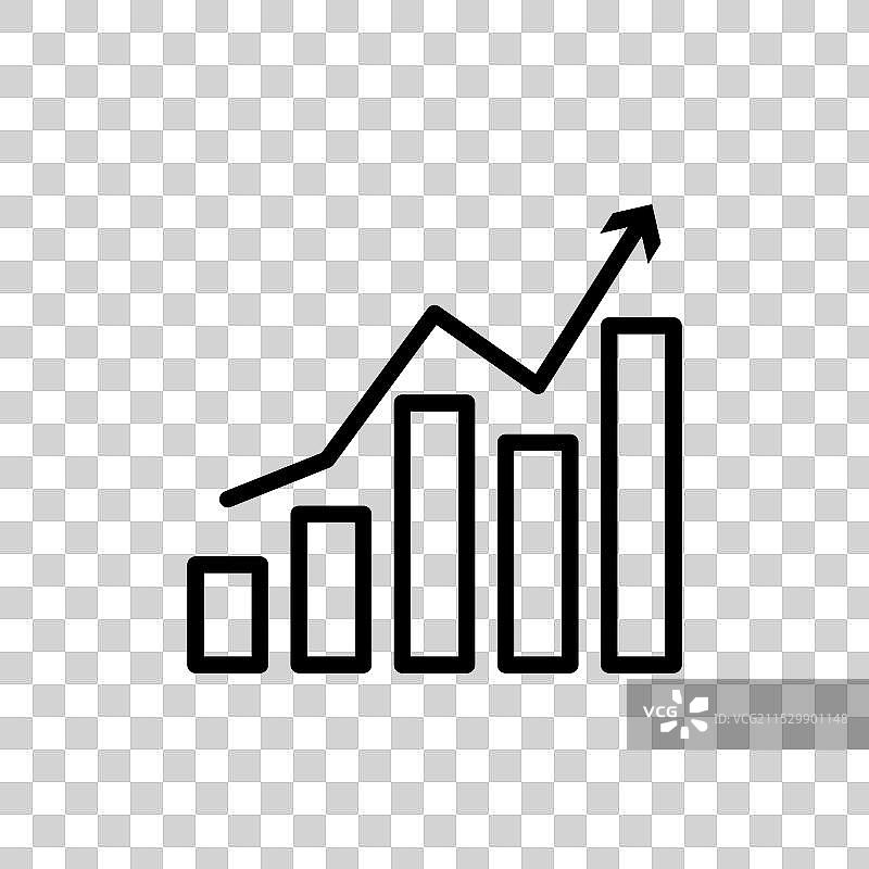 滞涨线条图标，背景为白色图片素材