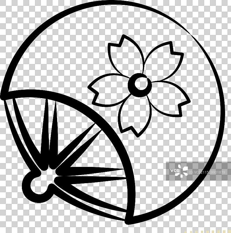 与樱花节相关的扇子图标，手持设计图片素材