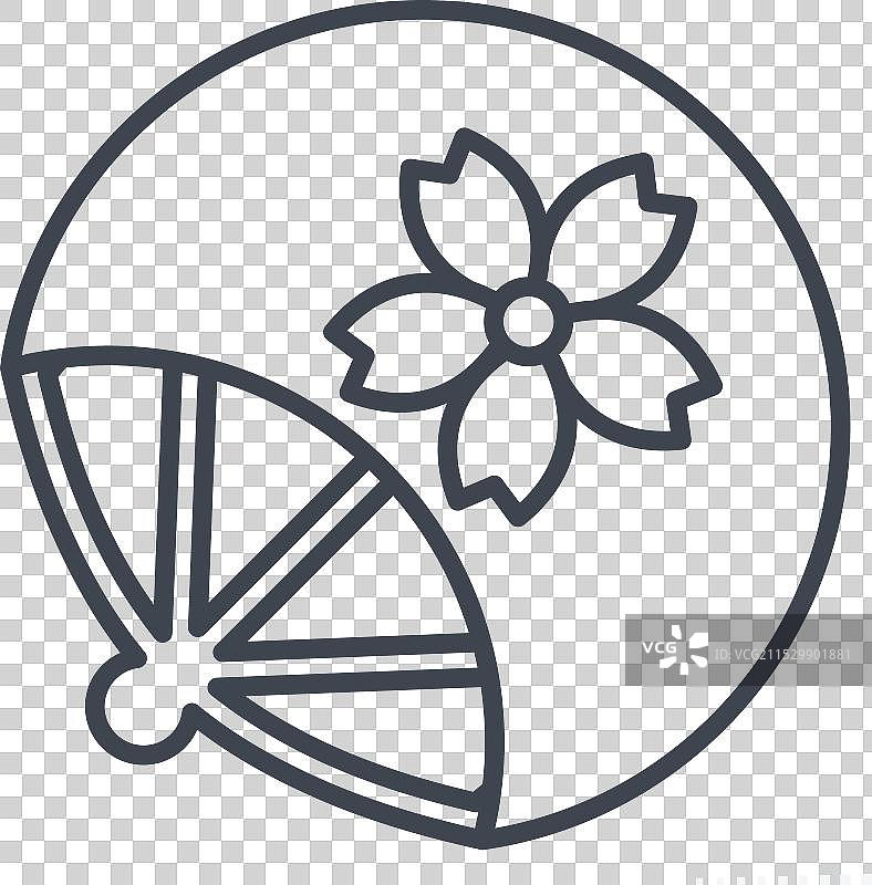 与樱花节相关的图标风扇符号线条图片素材