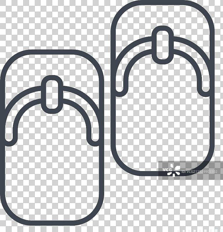 樱花节象征的木屐图标线条设计图片素材