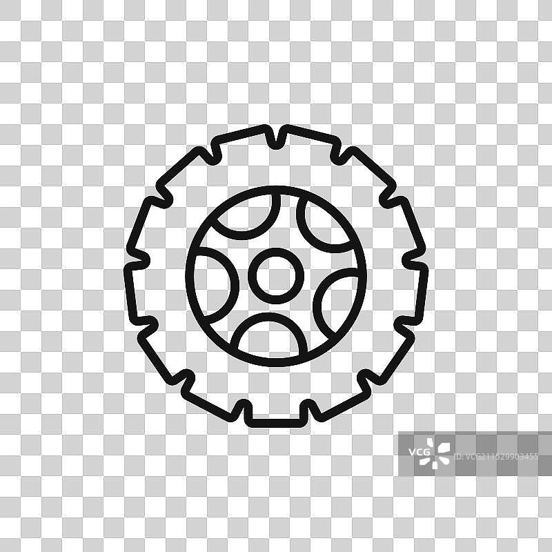 白色背景上的汽车轮胎图标符号图片素材