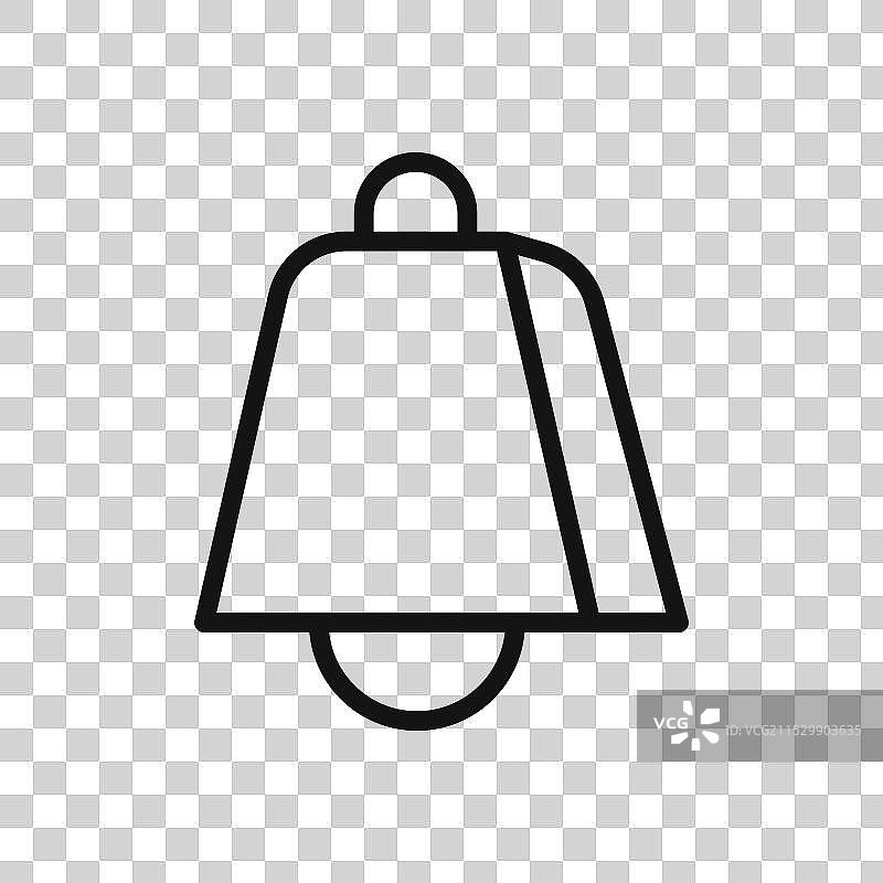 白色背景上的牛铃图标符号图片素材
