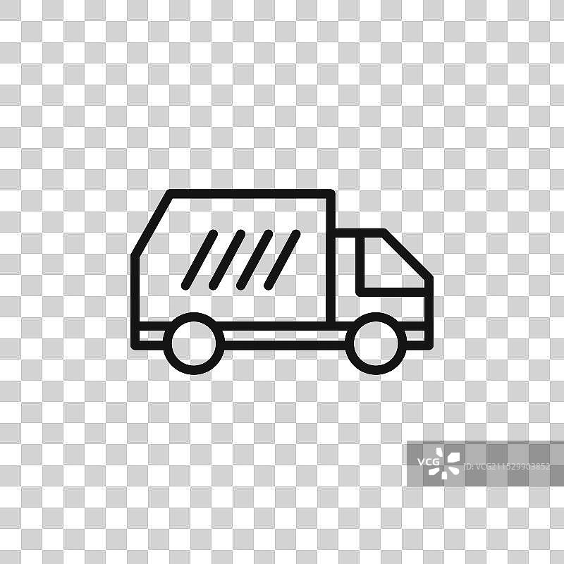 白色背景上的垃圾车图标符号图片素材