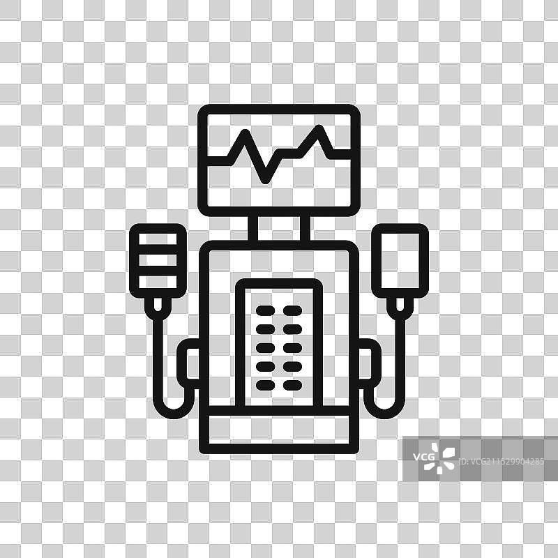 白色背景上的医疗呼吸机图标符号图片素材