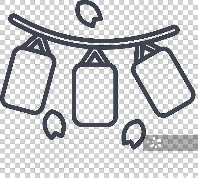 与樱花节相关的灯笼图标图片素材