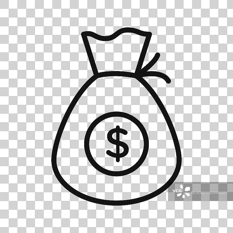 白色背景上的钱袋图标符号图片素材