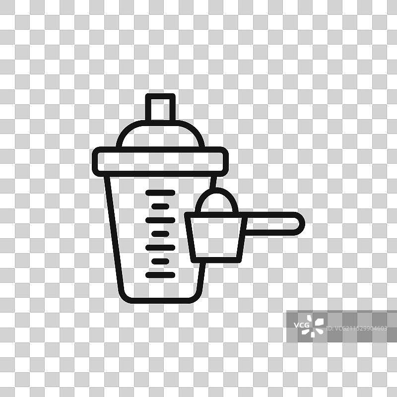 白色背景上的蛋白质摇摇杯图标符号图片素材