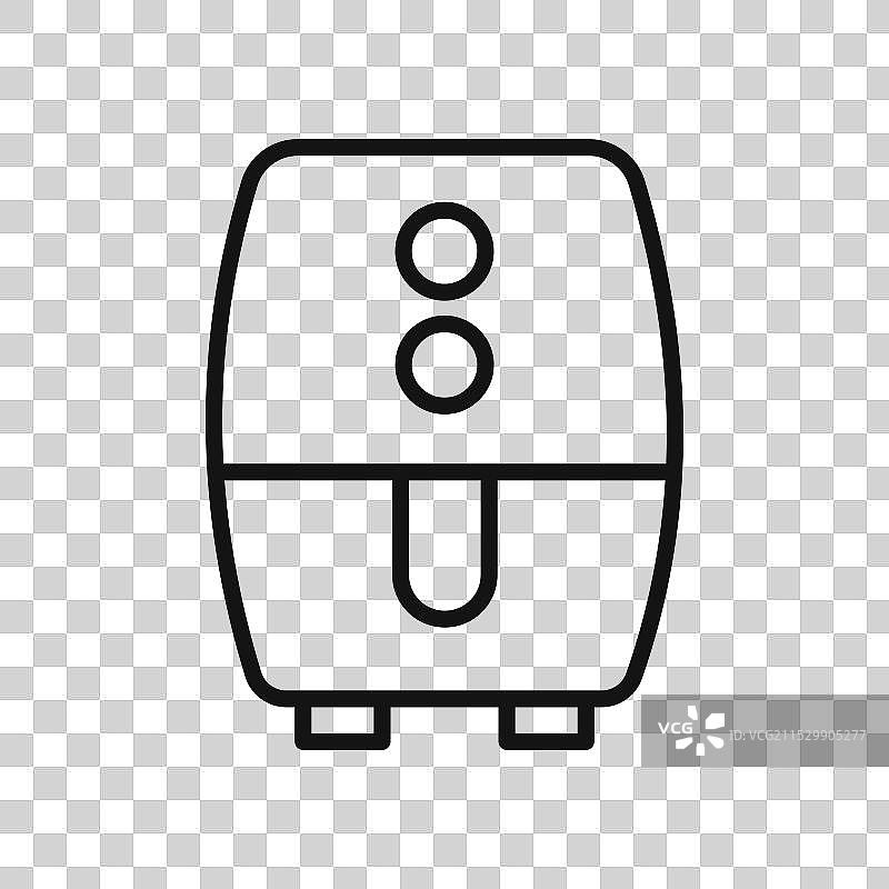 白色背景上的空气炸锅图标符号图片素材