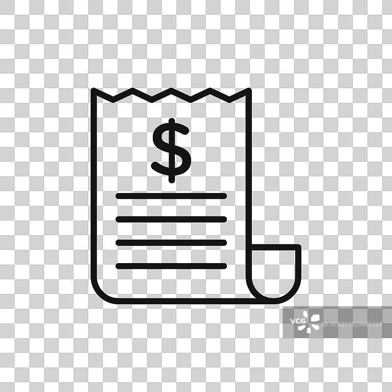 白色背景上的账单图标符号图片素材