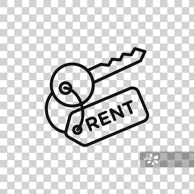 租赁钥匙图标符号，背景为白色图片素材