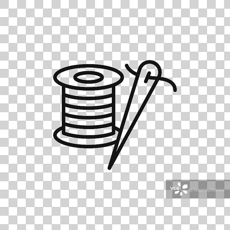 白色背景上的穿针图标符号图片素材