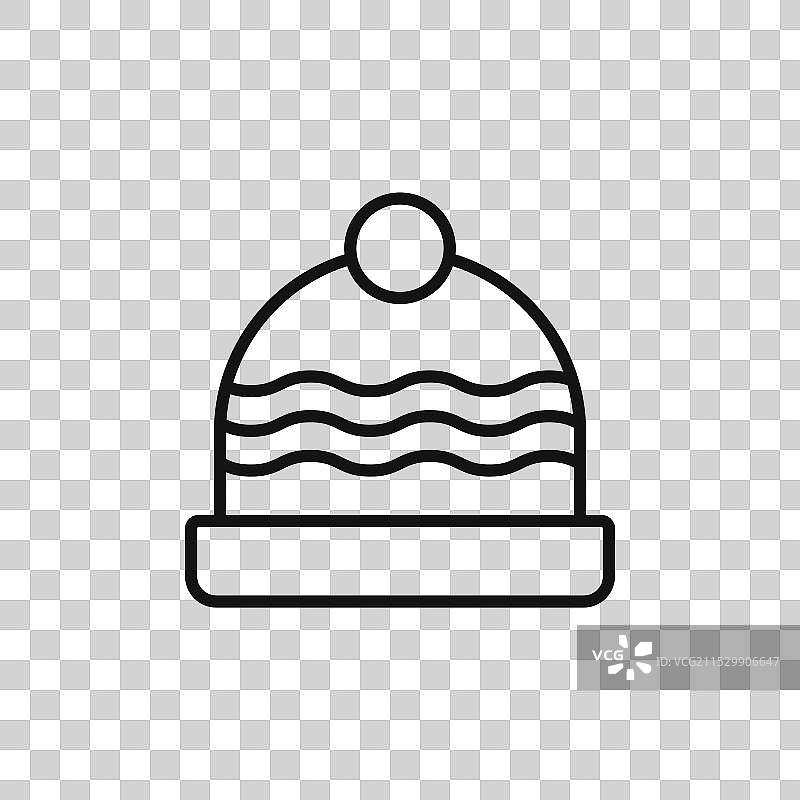 白色背景上的冬季帽子图标符号图片素材