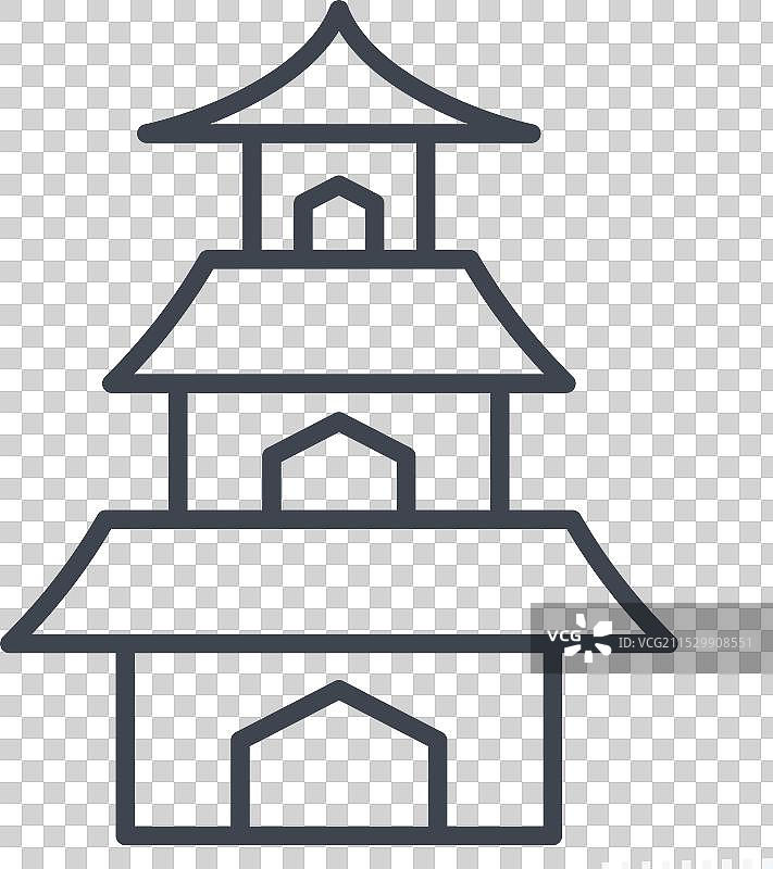 与樱花节相关的寺庙图标图片素材