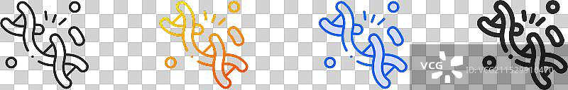 基因突变图标，细线性渐变蓝色图片素材